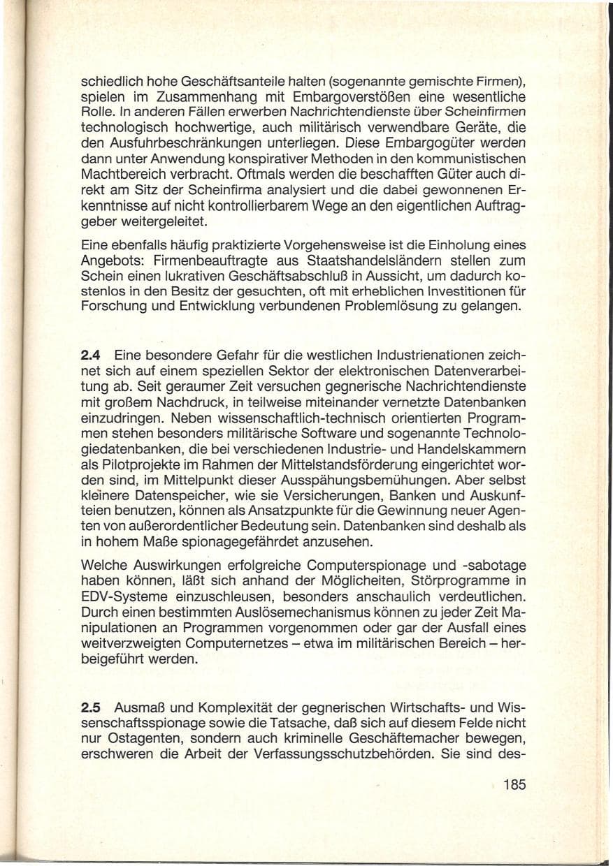 Seite 187 des Verfassungsschutzbericht 1984 Baden-Württemberg