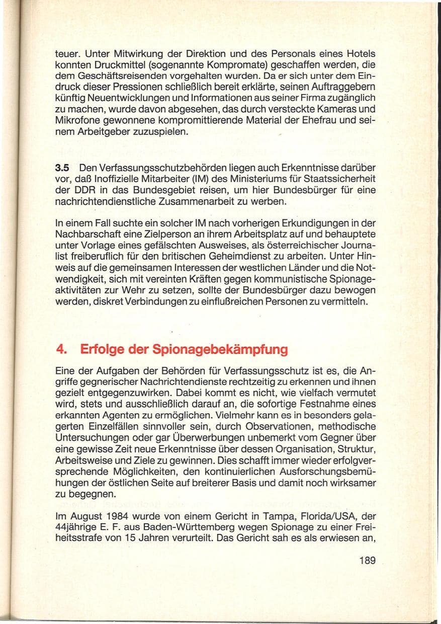 Seite 191 des Verfassungsschutzbericht 1984 Baden-Württemberg