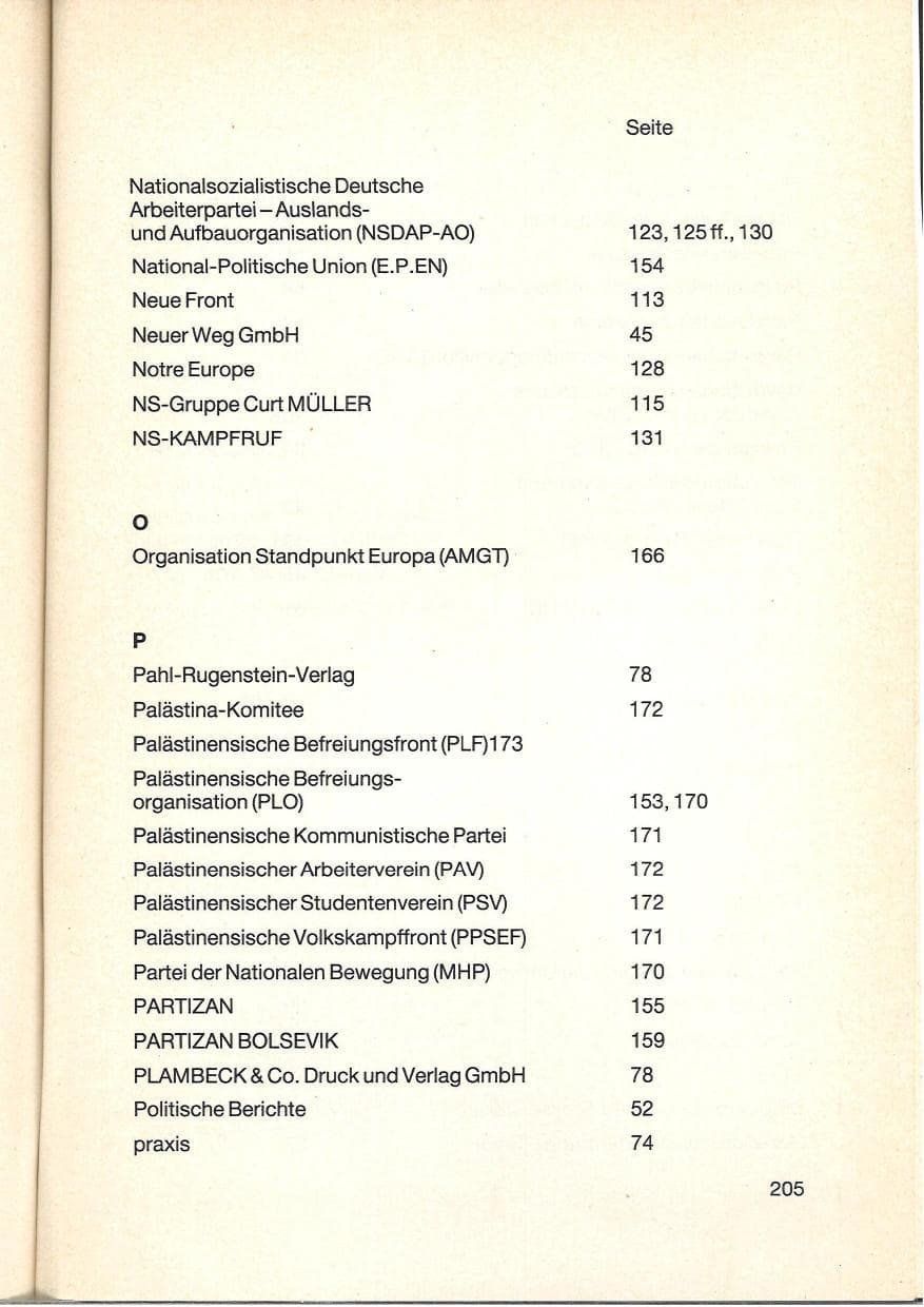 Seite 207 des Verfassungsschutzbericht 1984 Baden-Württemberg
