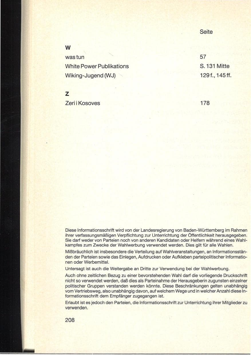 Seite 212 des Verfassungsschutzbericht 1984 Baden-Württemberg