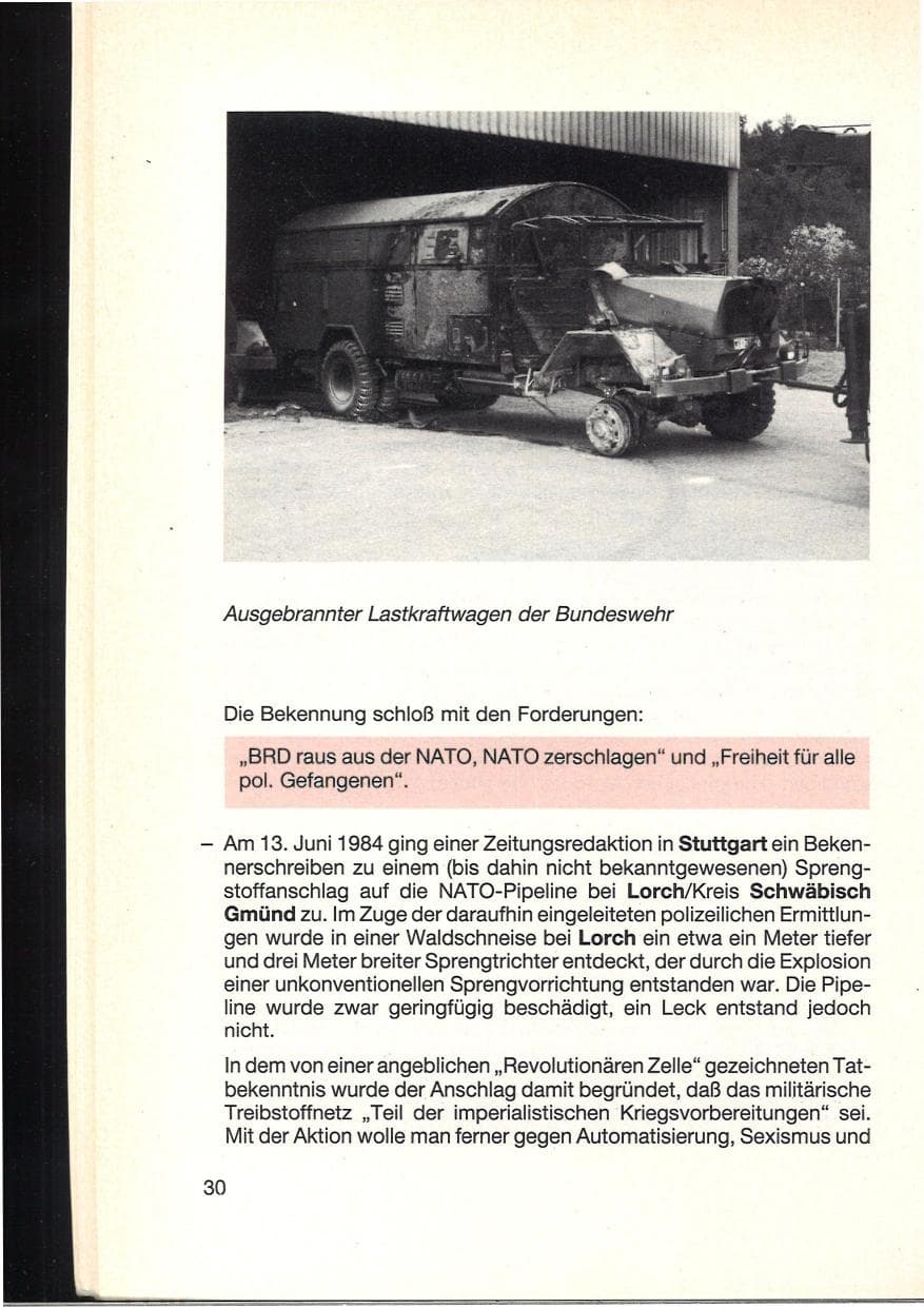 Seite 34 des Verfassungsschutzbericht 1984 Baden-Württemberg