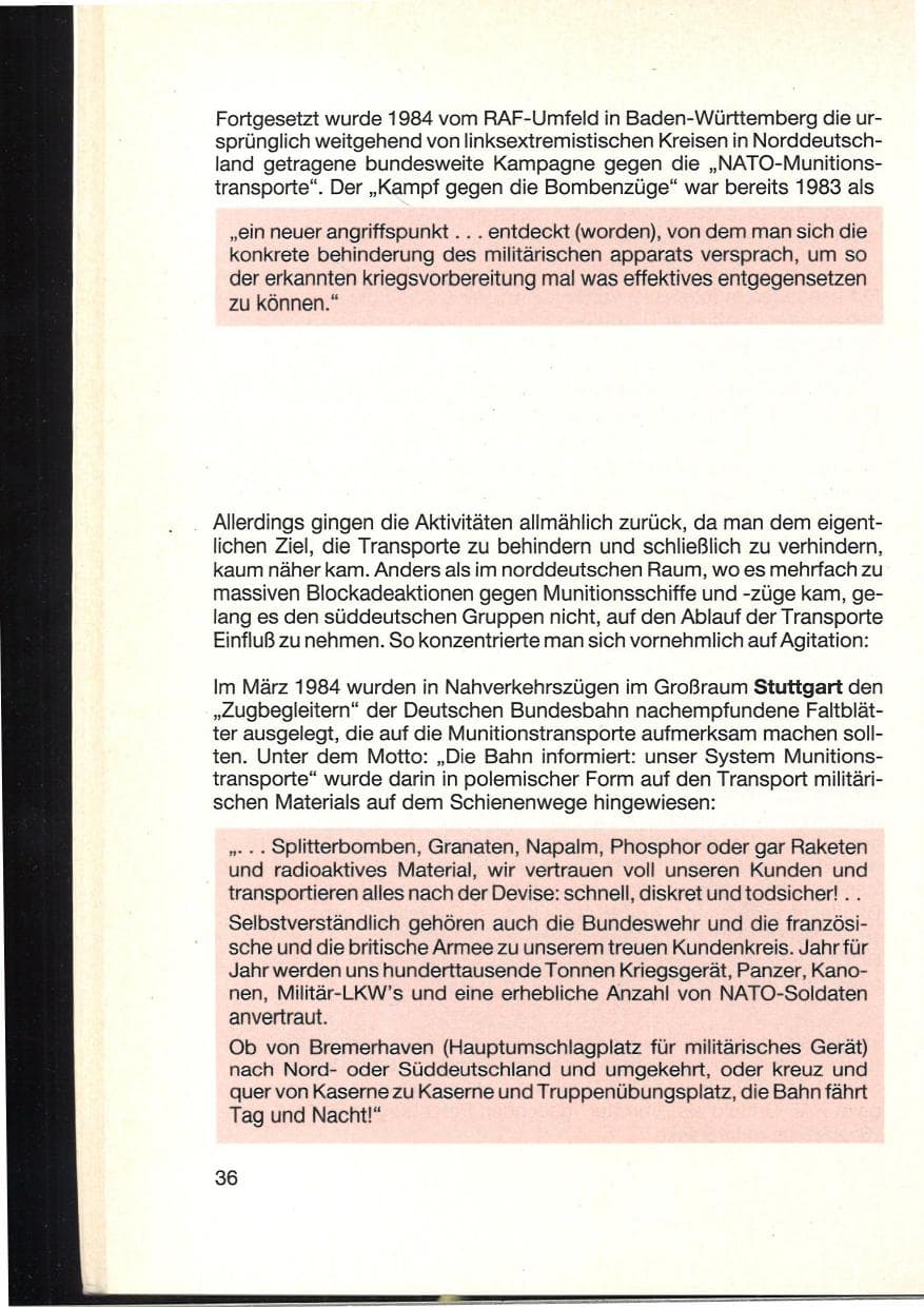 Seite 40 des Verfassungsschutzbericht 1984 Baden-Württemberg