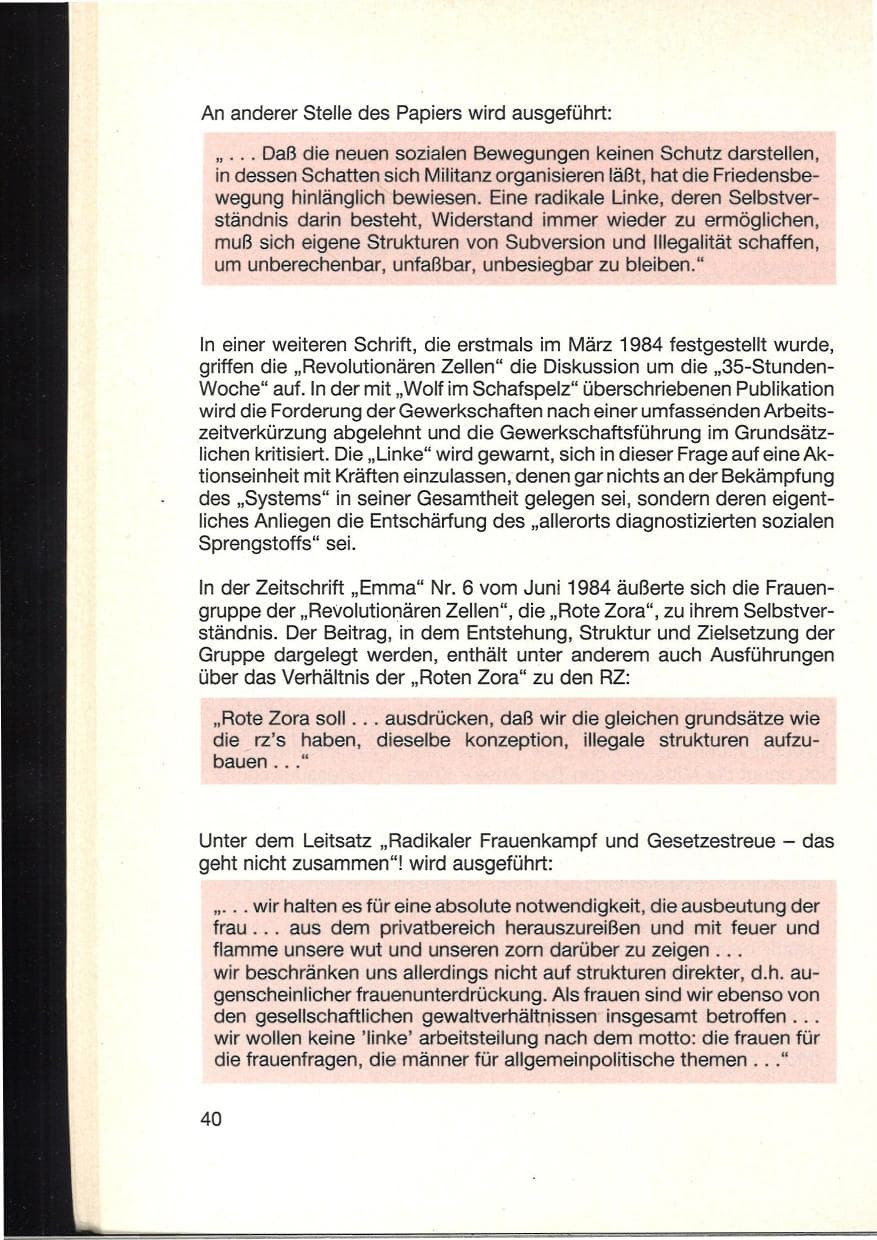 Seite 44 des Verfassungsschutzbericht 1984 Baden-Württemberg