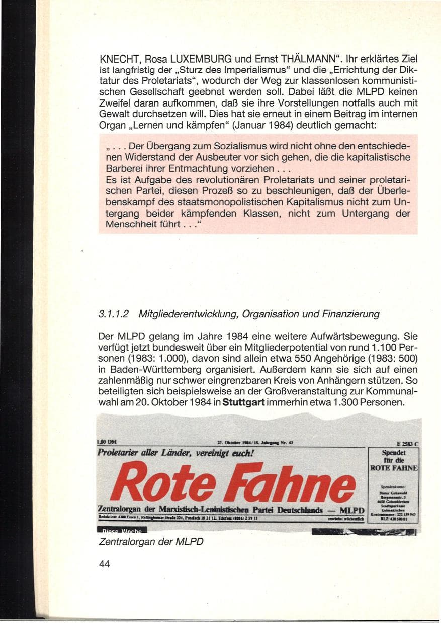 Seite 48 des Verfassungsschutzbericht 1984 Baden-Württemberg