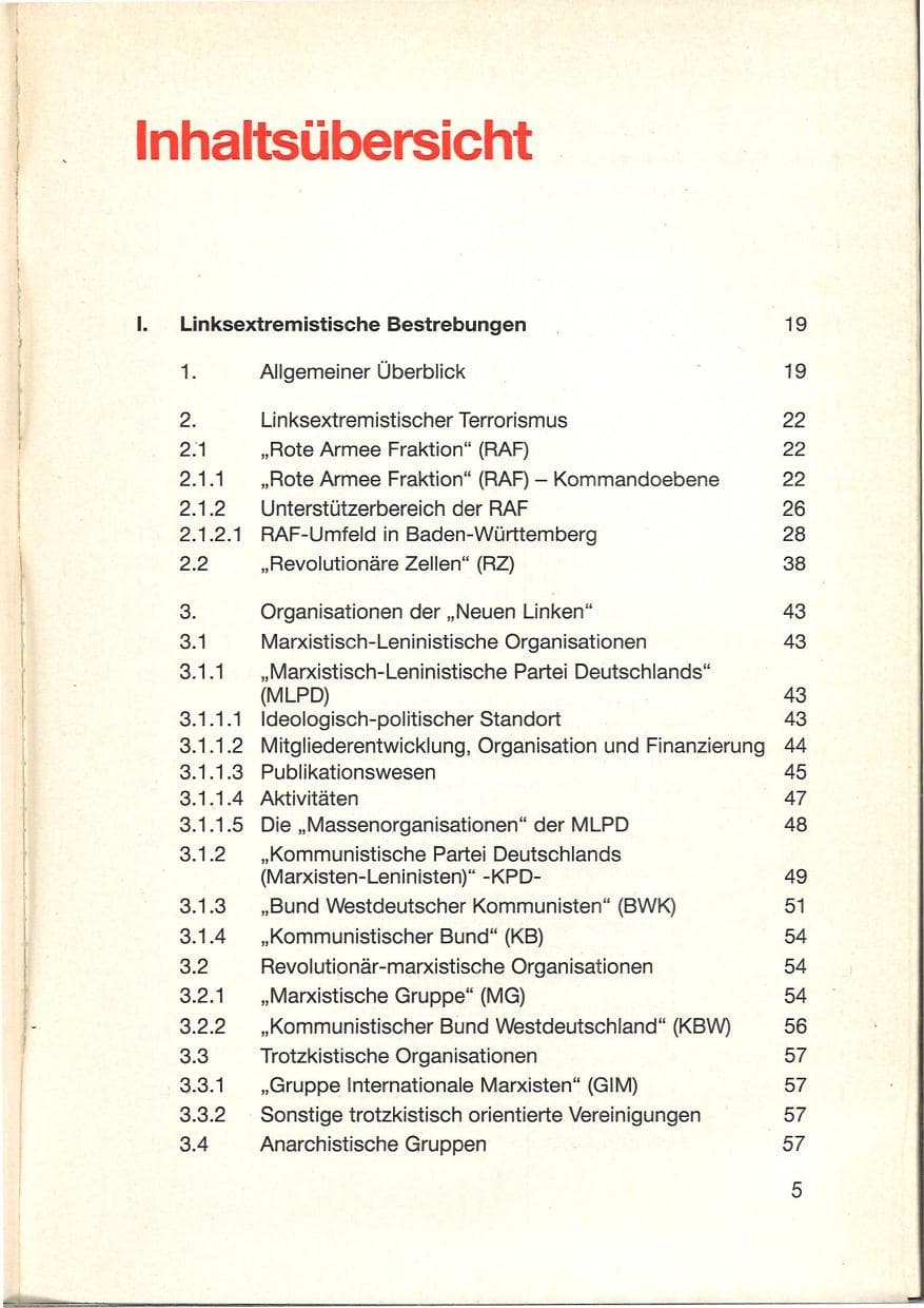 Seite 7 des Verfassungsschutzbericht 1984 Baden-Württemberg