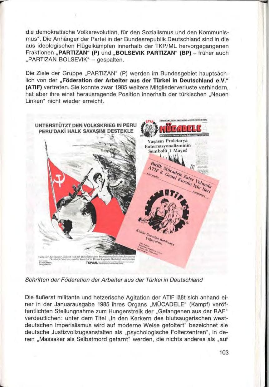 Seite 105 des Verfassungsschutzbericht 1985 Baden-Württemberg