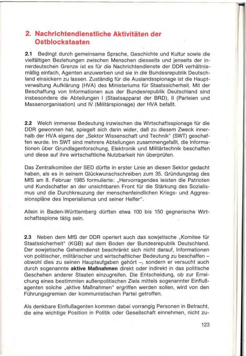 Seite 125 des Verfassungsschutzbericht 1985 Baden-Württemberg