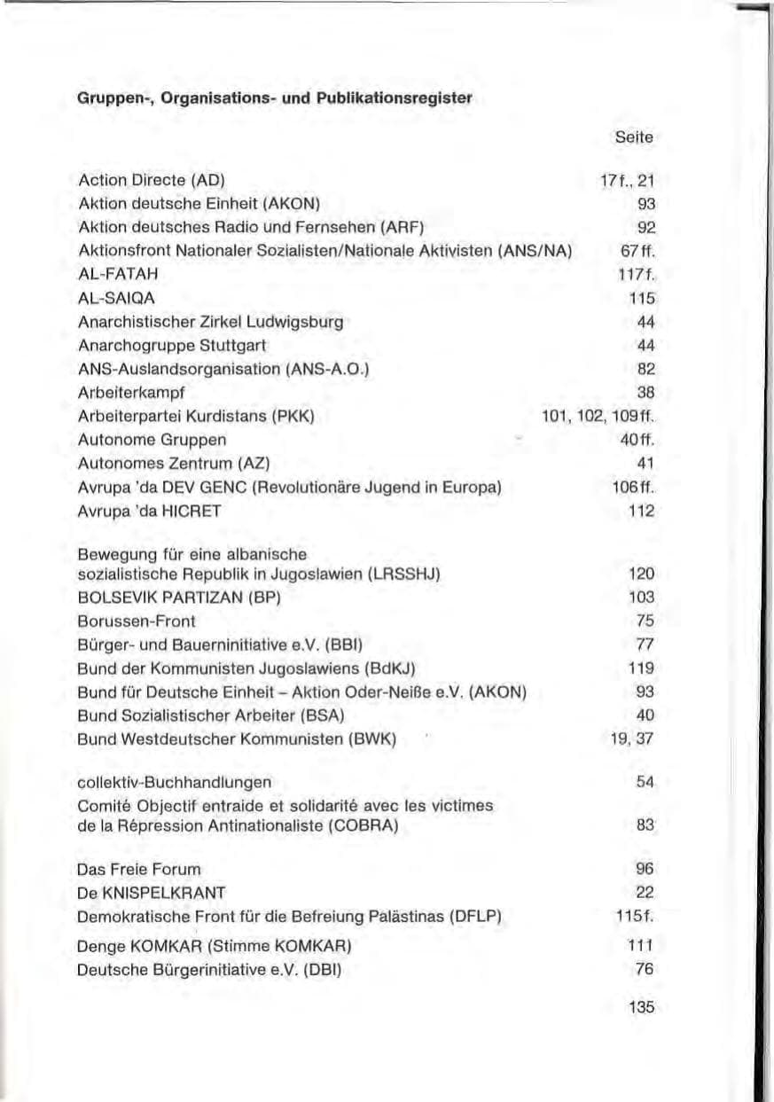 Seite 137 des Verfassungsschutzbericht 1985 Baden-Württemberg