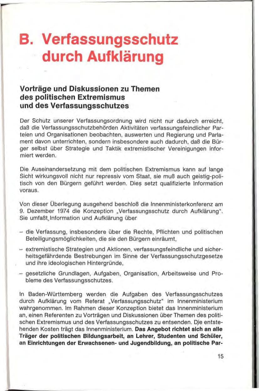 Seite 17 des Verfassungsschutzbericht 1985 Baden-Württemberg