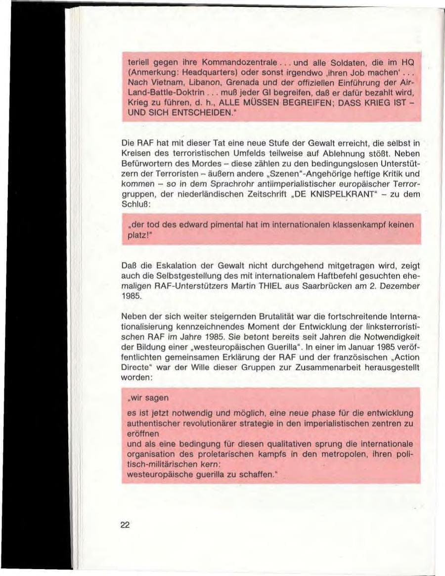 Seite 24 des Verfassungsschutzbericht 1985 Baden-Württemberg