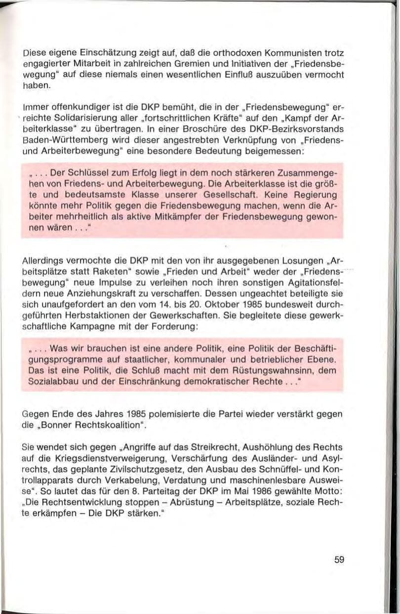 Seite 61 des Verfassungsschutzbericht 1985 Baden-Württemberg