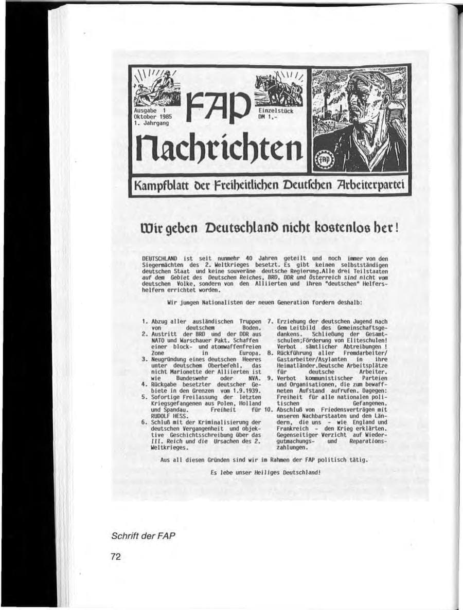 Seite 74 des Verfassungsschutzbericht 1985 Baden-Württemberg