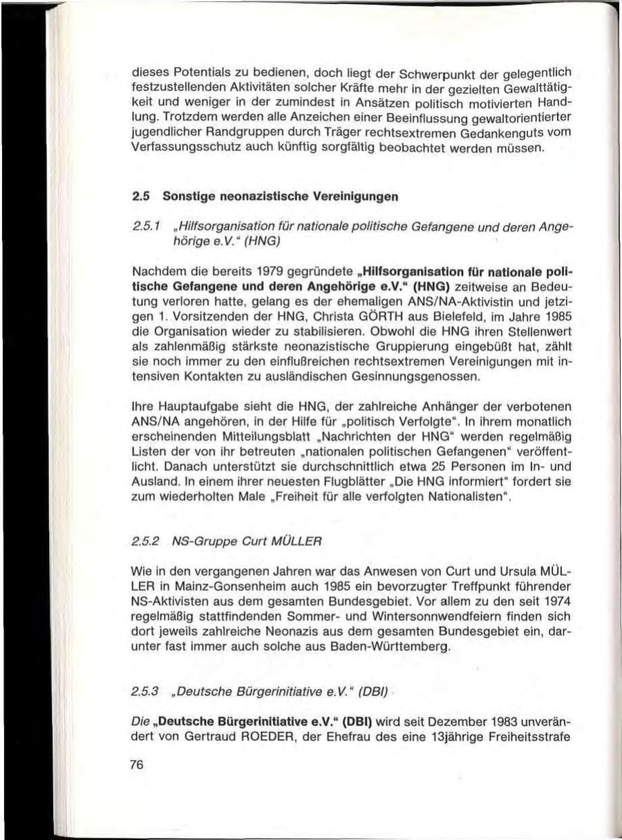 Seite 78 des Verfassungsschutzbericht 1985 Baden-Württemberg