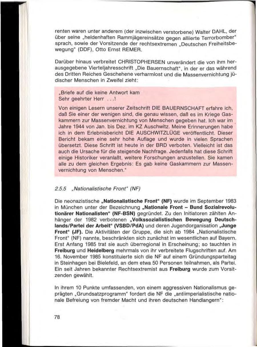Seite 80 des Verfassungsschutzbericht 1985 Baden-Württemberg