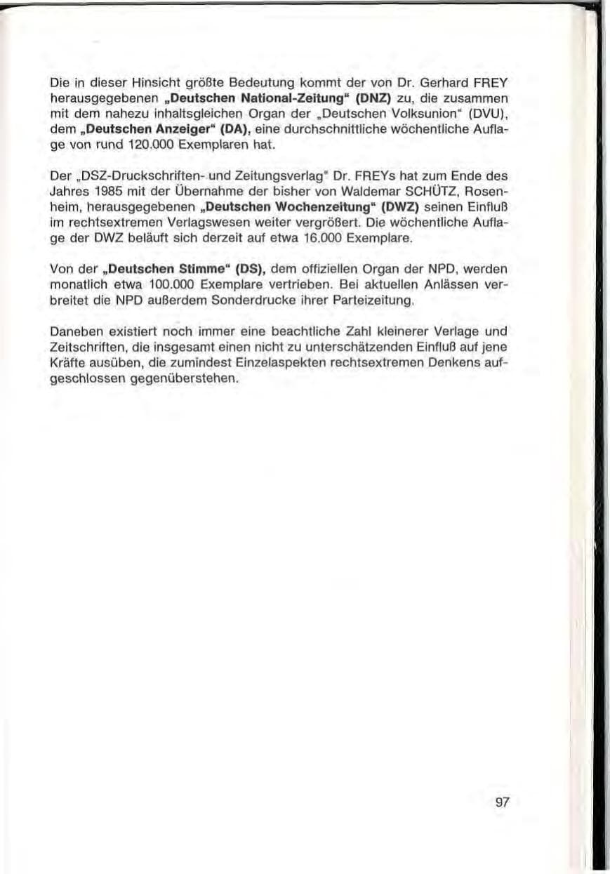Seite 99 des Verfassungsschutzbericht 1985 Baden-Württemberg