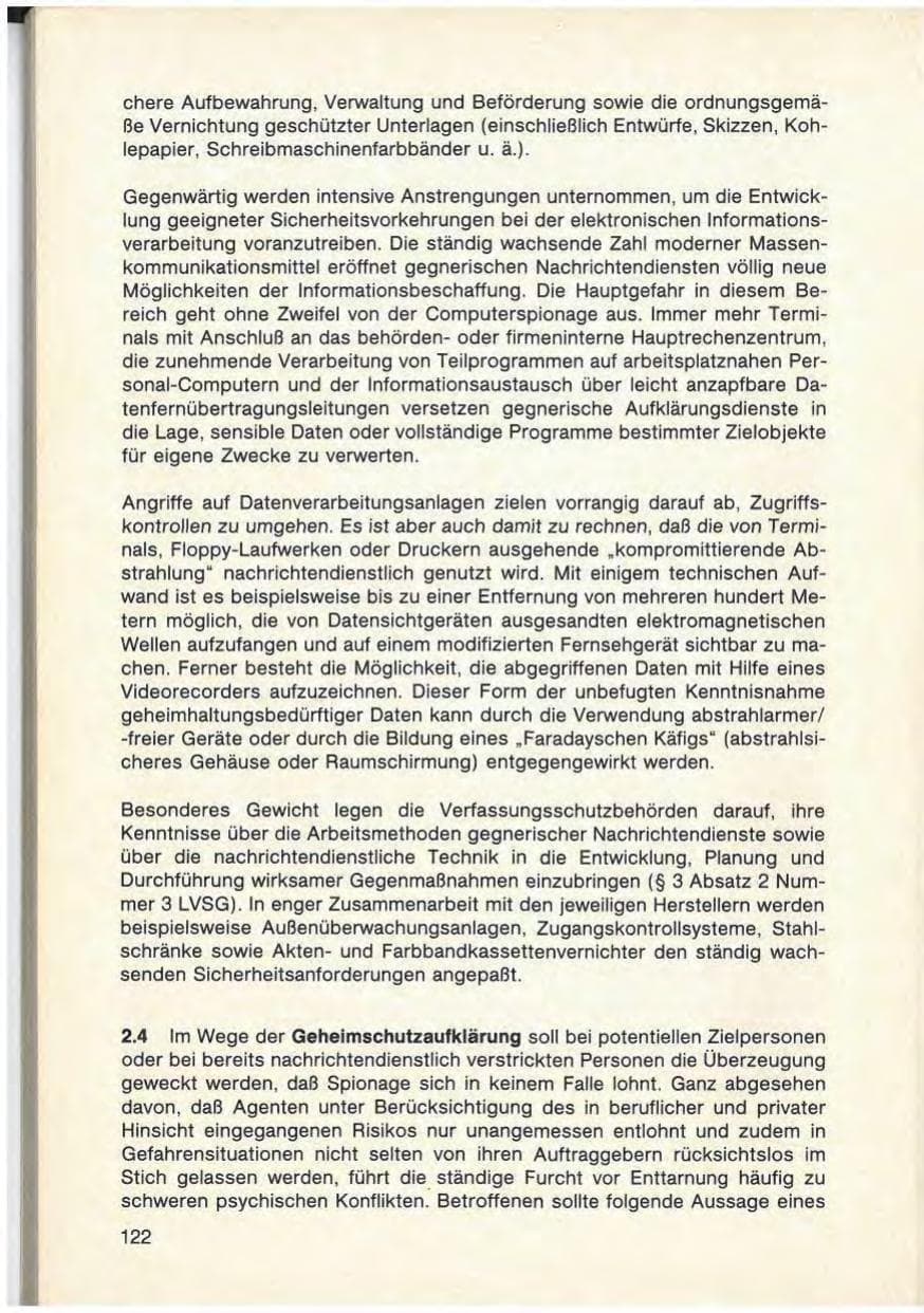 Seite 124 des Verfassungsschutzbericht 1986 Baden-Württemberg