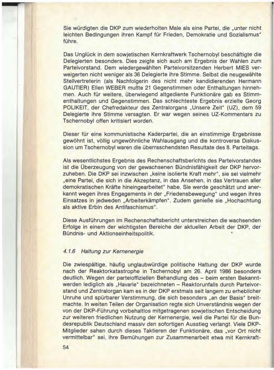 Seite 56 des Verfassungsschutzbericht 1986 Baden-Württemberg