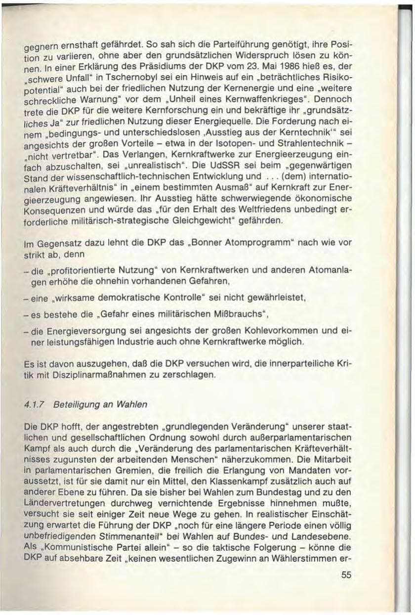 Seite 57 des Verfassungsschutzbericht 1986 Baden-Württemberg