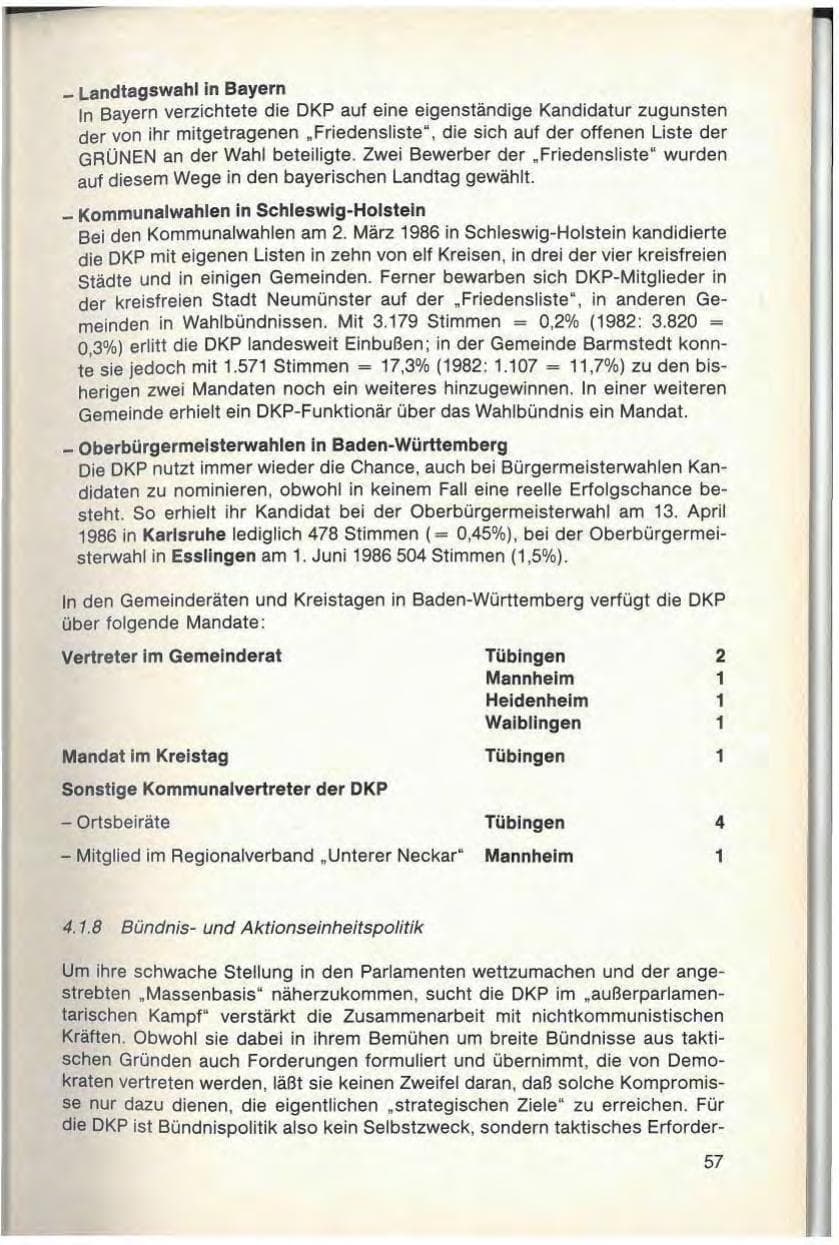 Seite 59 des Verfassungsschutzbericht 1986 Baden-Württemberg
