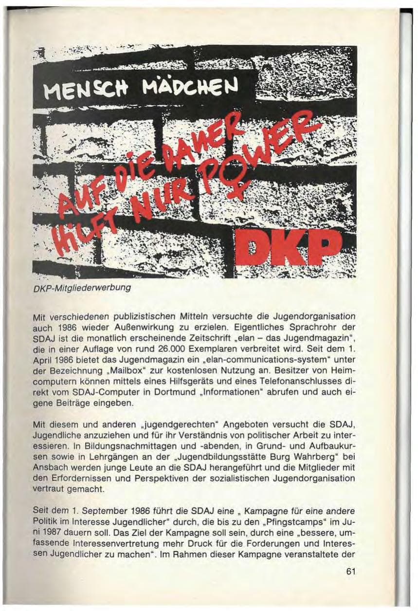 Seite 63 des Verfassungsschutzbericht 1986 Baden-Württemberg