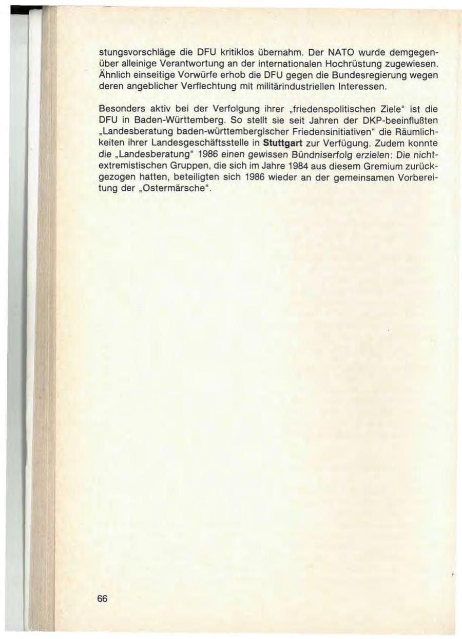 Seite 68 des Verfassungsschutzbericht 1986 Baden-Württemberg