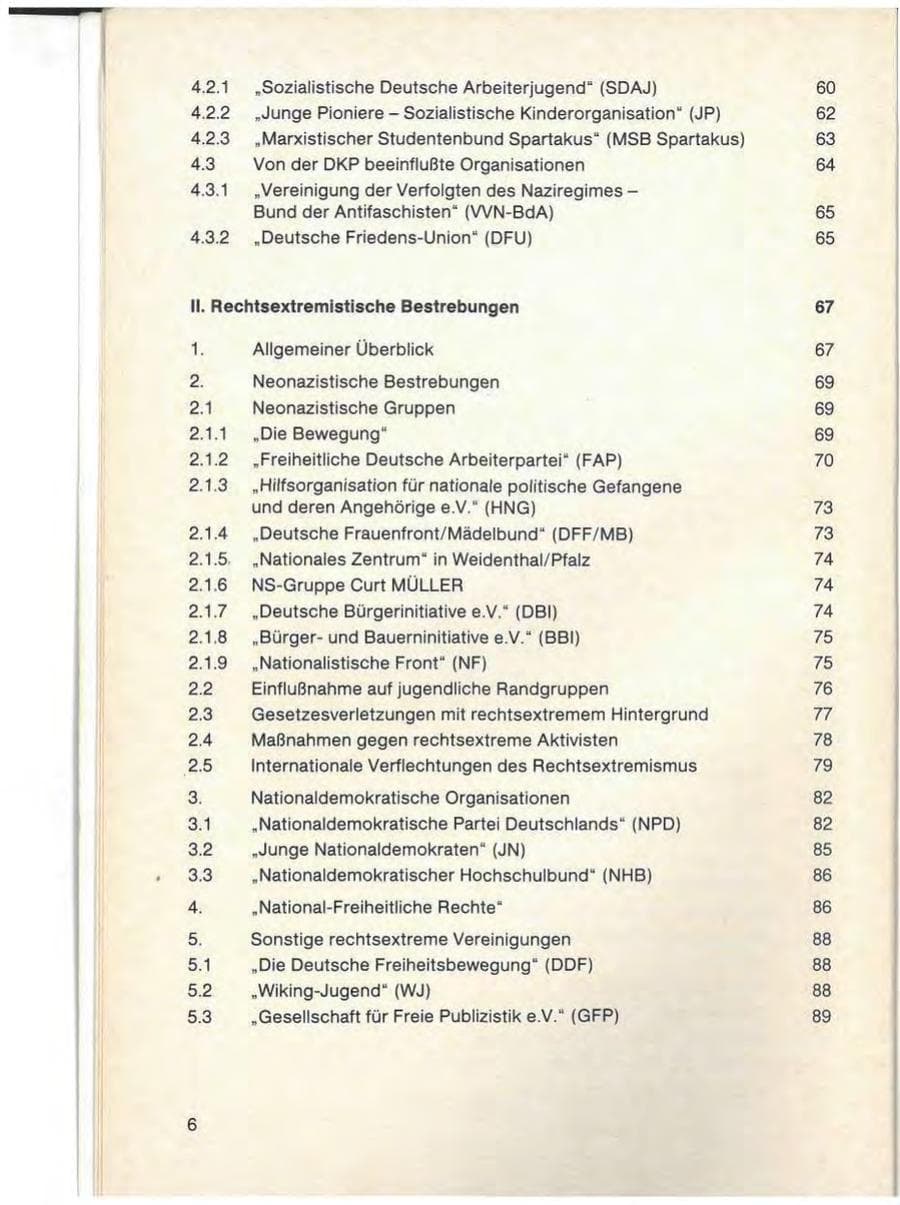 Seite 8 des Verfassungsschutzbericht 1986 Baden-Württemberg