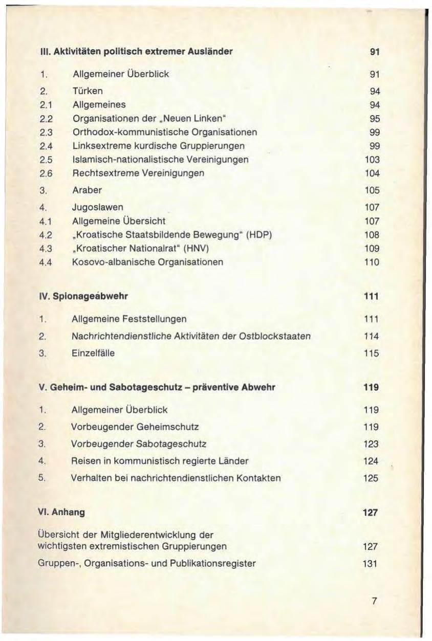 Seite 9 des Verfassungsschutzbericht 1986 Baden-Württemberg