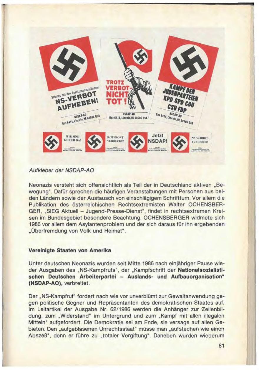 Seite 83 des Verfassungsschutzbericht 1986 Baden-Württemberg