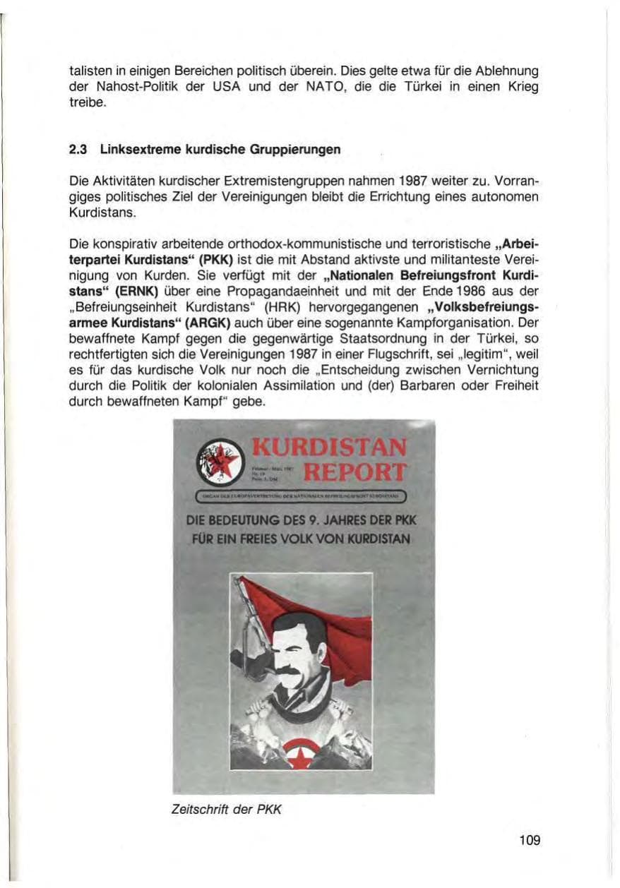 Seite 111 des Verfassungsschutzbericht 1987 Baden-Württemberg