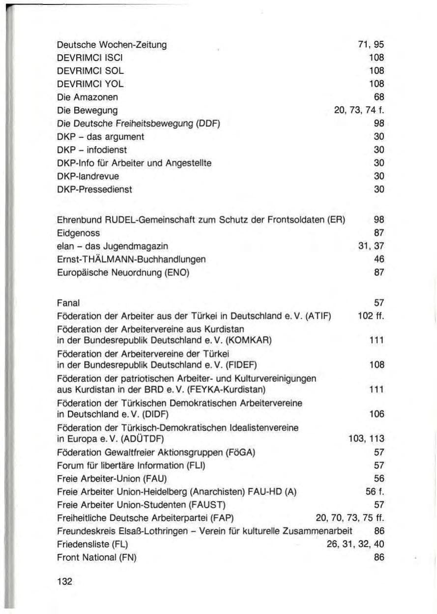 Seite 134 des Verfassungsschutzbericht 1987 Baden-Württemberg