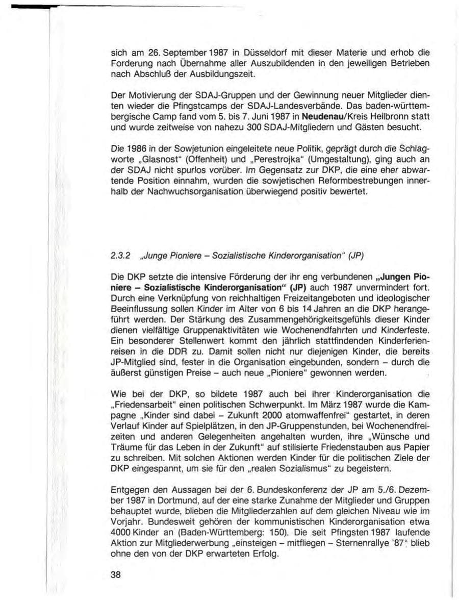 Seite 40 des Verfassungsschutzbericht 1987 Baden-Württemberg