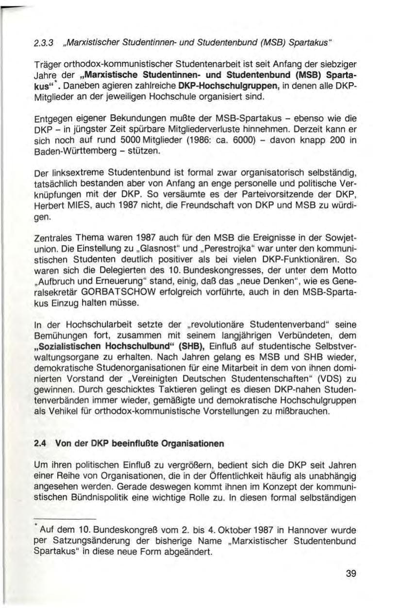 Seite 41 des Verfassungsschutzbericht 1987 Baden-Württemberg