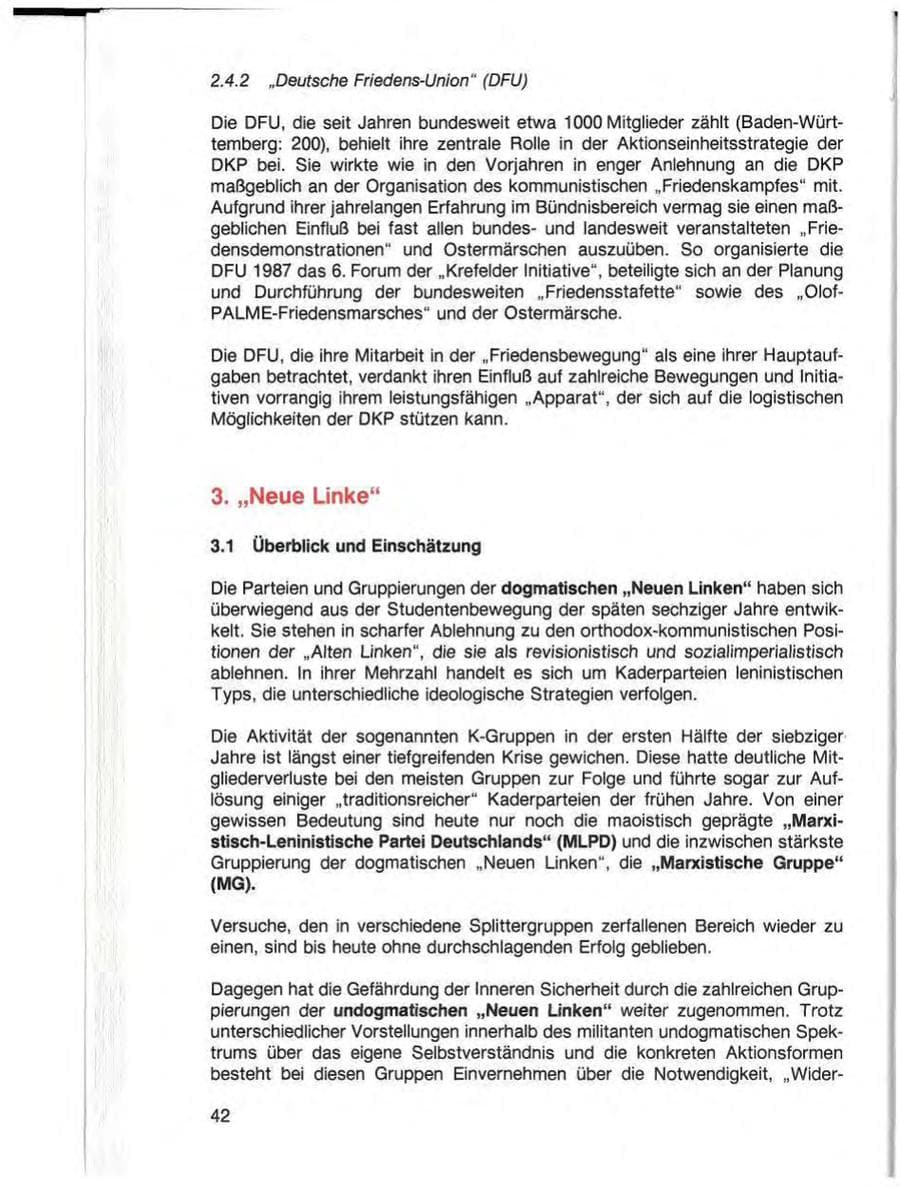 Seite 44 des Verfassungsschutzbericht 1987 Baden-Württemberg