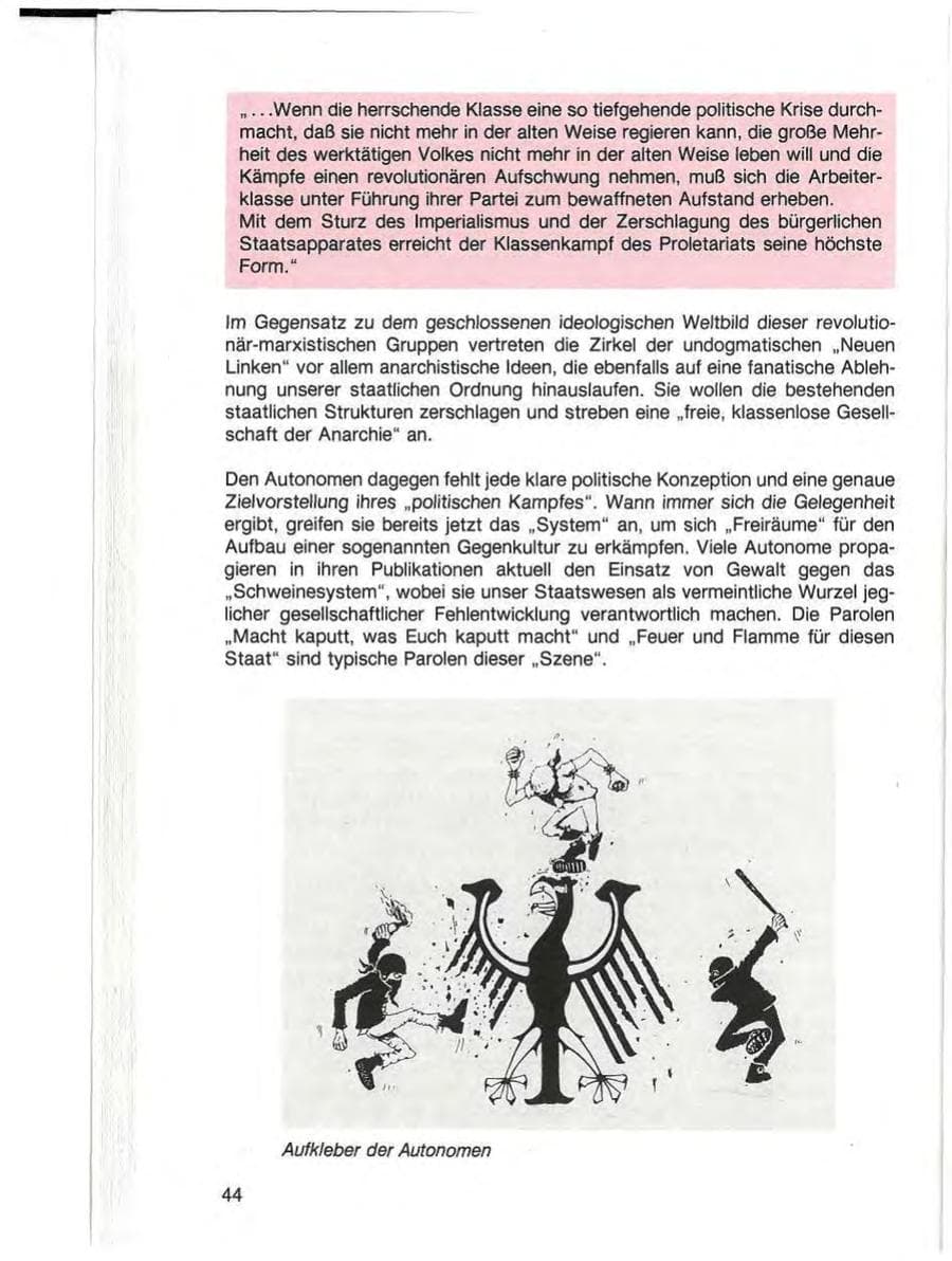 Seite 46 des Verfassungsschutzbericht 1987 Baden-Württemberg