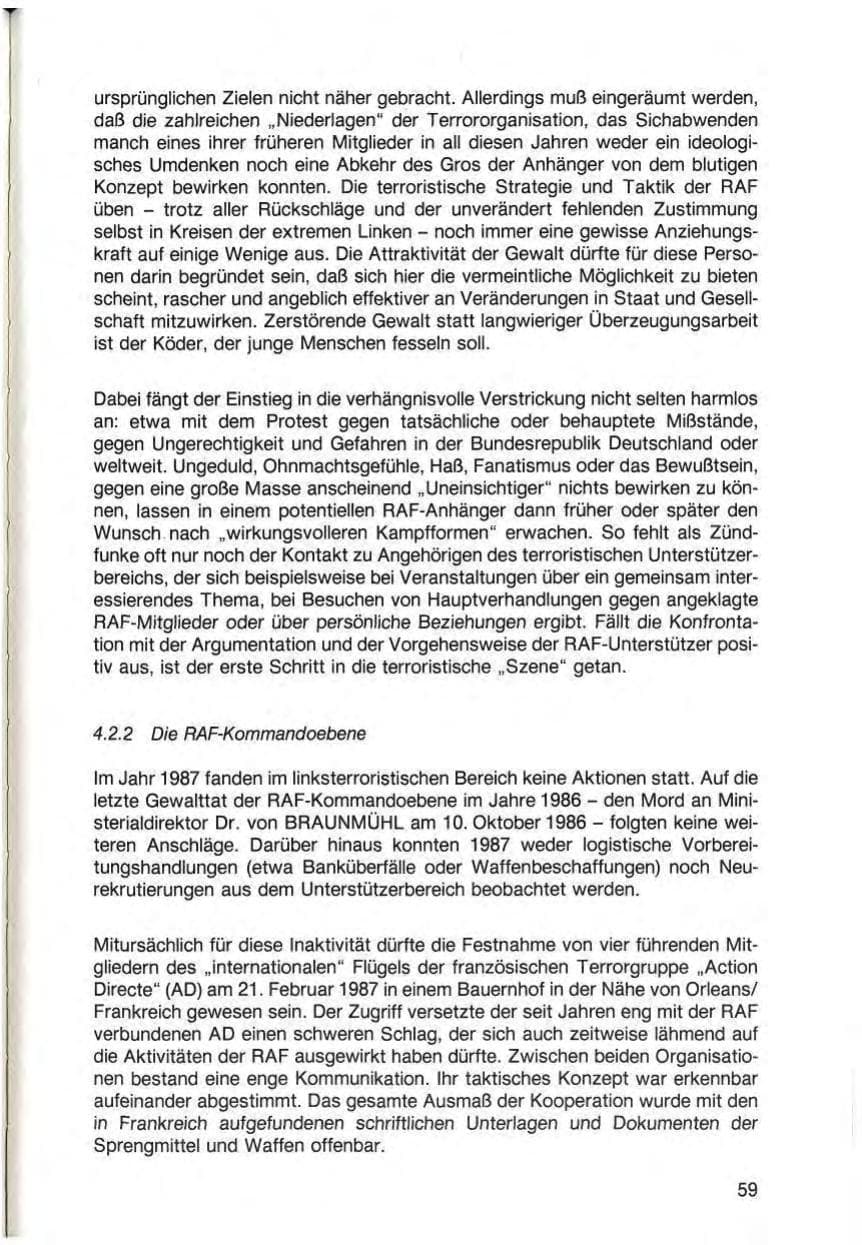 Seite 61 des Verfassungsschutzbericht 1987 Baden-Württemberg