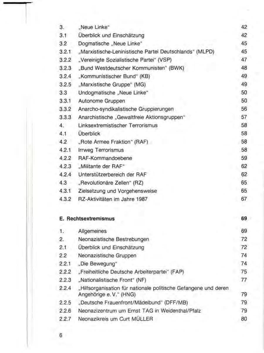Seite 8 des Verfassungsschutzbericht 1987 Baden-Württemberg