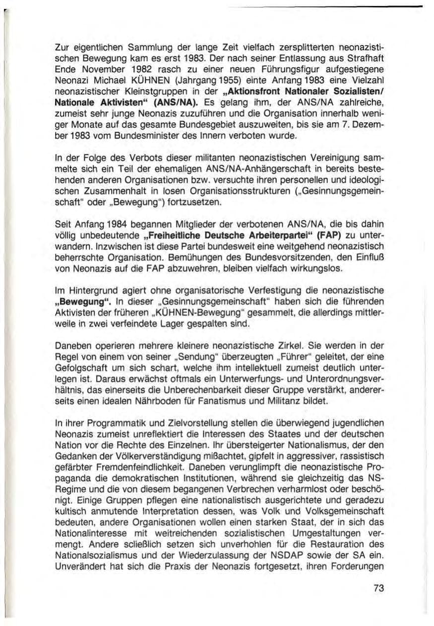 Seite 75 des Verfassungsschutzbericht 1987 Baden-Württemberg