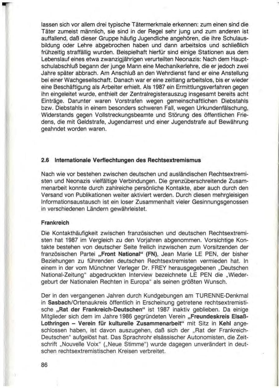 Seite 88 des Verfassungsschutzbericht 1987 Baden-Württemberg