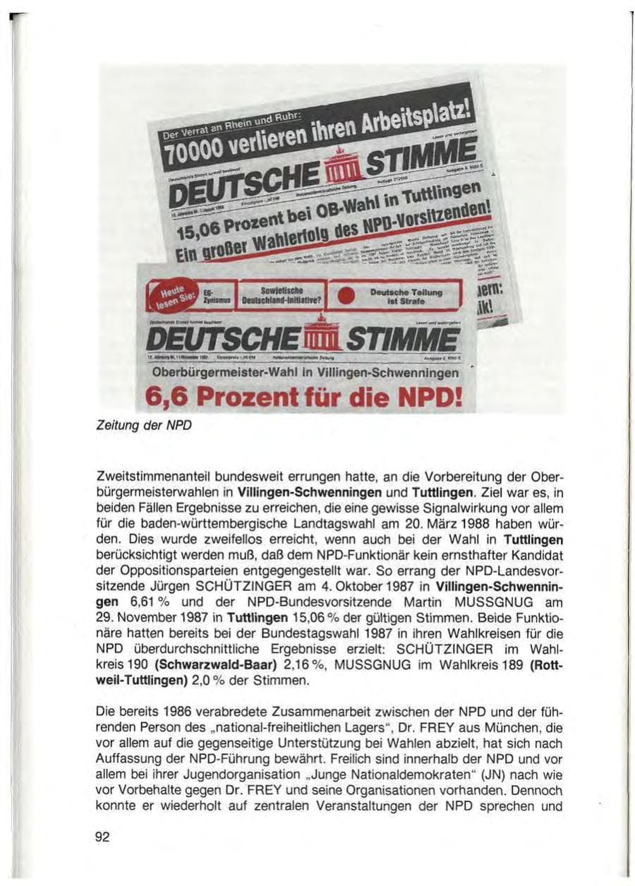 Seite 94 des Verfassungsschutzbericht 1987 Baden-Württemberg