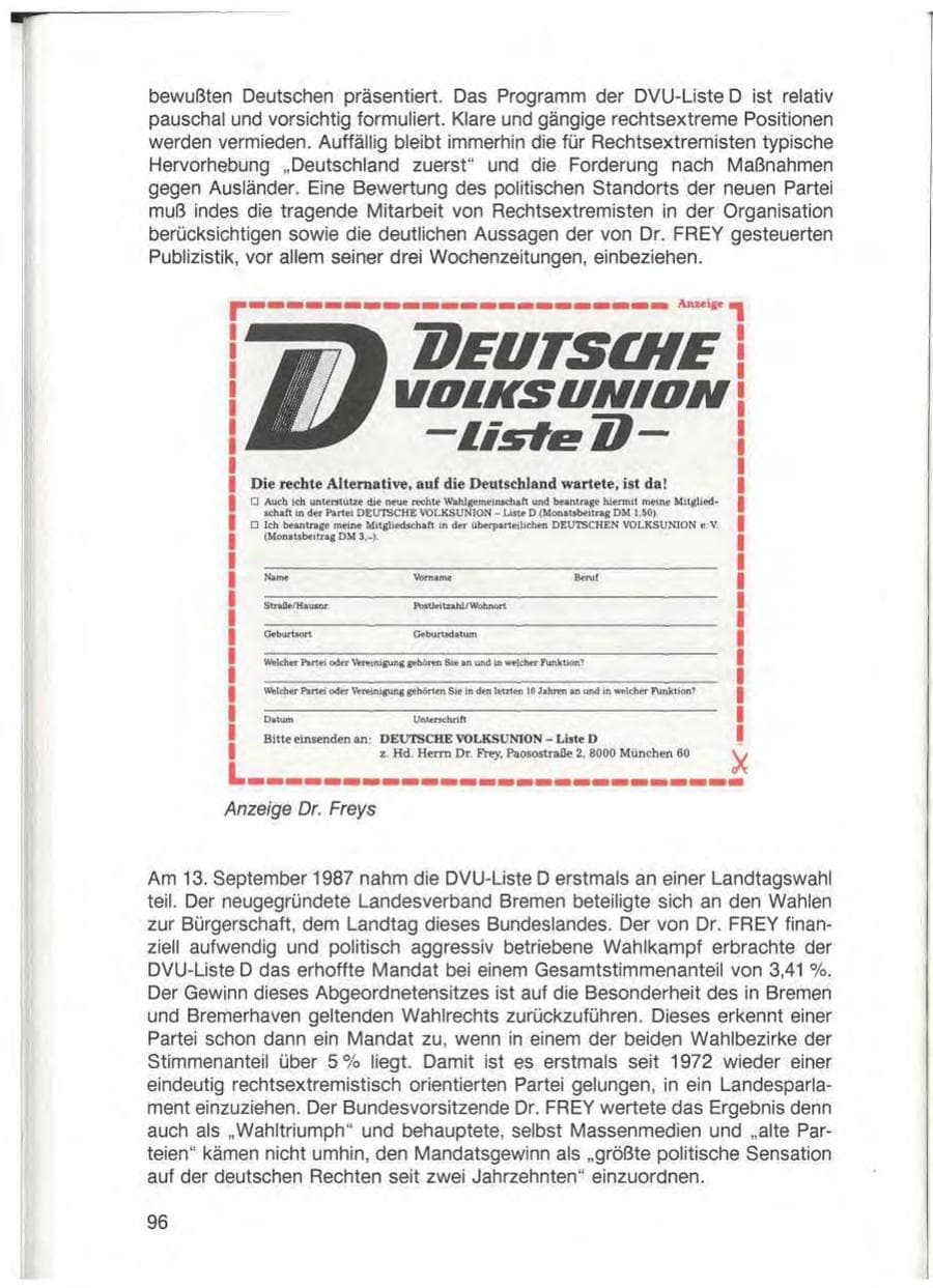 Seite 98 des Verfassungsschutzbericht 1987 Baden-Württemberg
