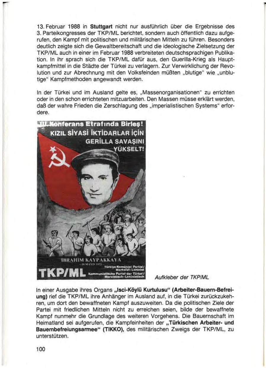Seite 102 des Verfassungsschutzbericht 1988 Baden-Württemberg