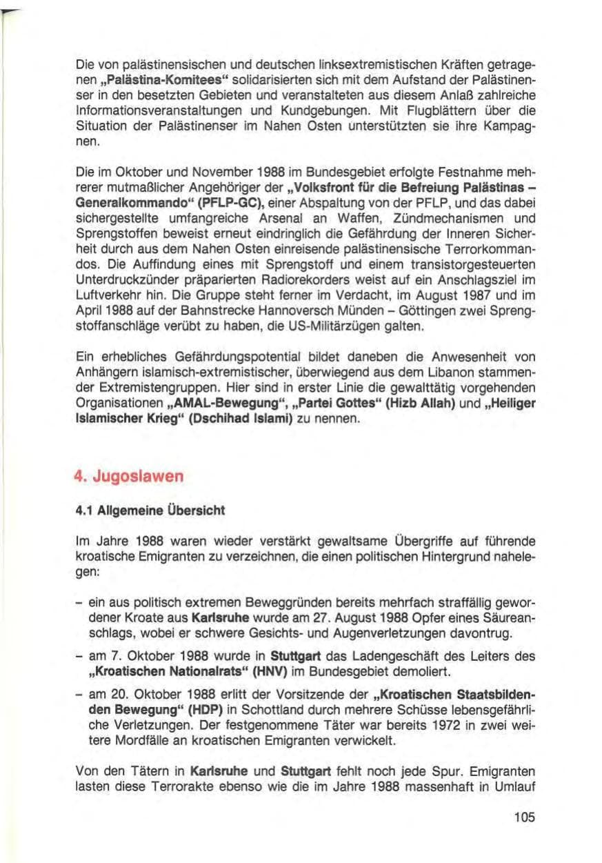 Seite 107 des Verfassungsschutzbericht 1988 Baden-Württemberg