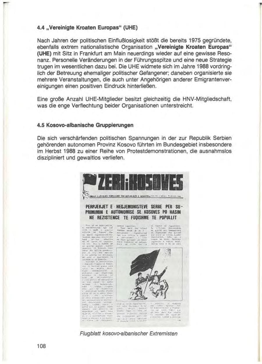 Seite 110 des Verfassungsschutzbericht 1988 Baden-Württemberg