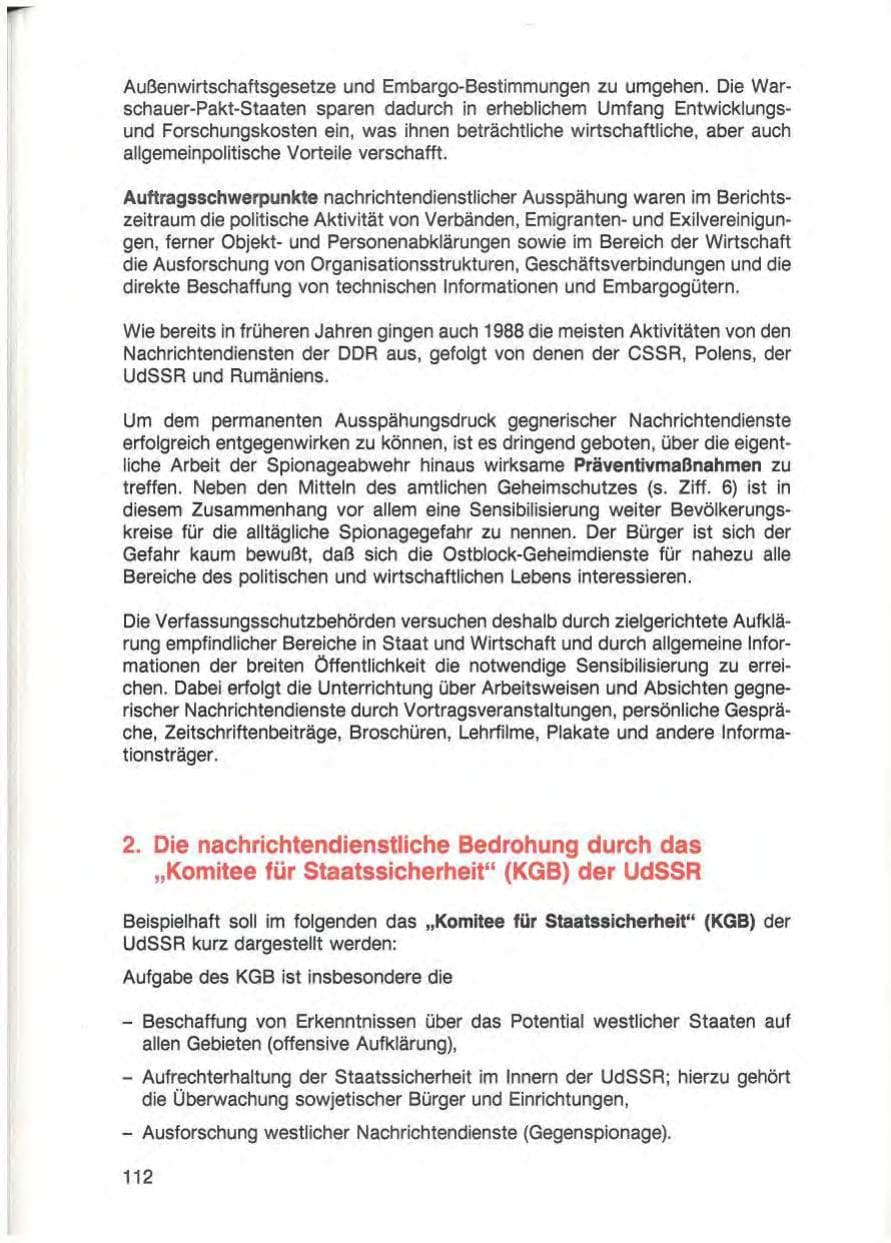 Seite 114 des Verfassungsschutzbericht 1988 Baden-Württemberg