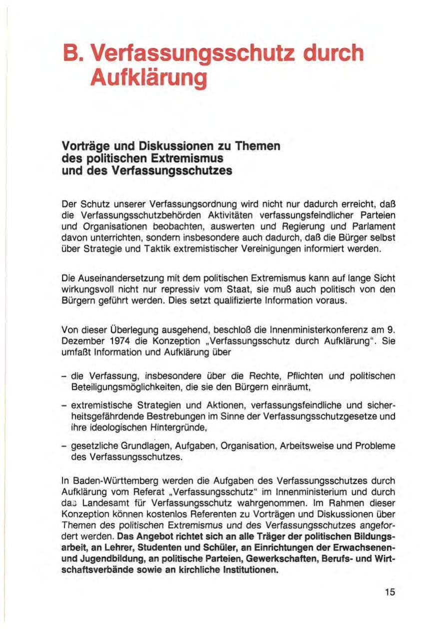 Seite 17 des Verfassungsschutzbericht 1988 Baden-Württemberg