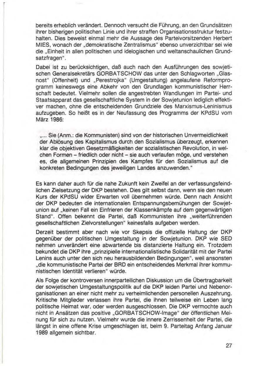 Seite 29 des Verfassungsschutzbericht 1988 Baden-Württemberg