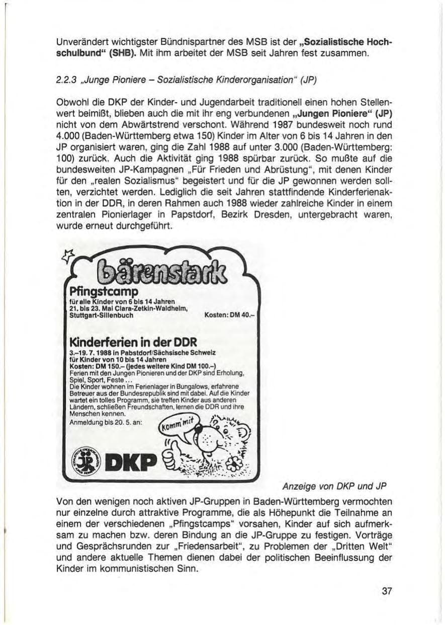 Seite 39 des Verfassungsschutzbericht 1988 Baden-Württemberg