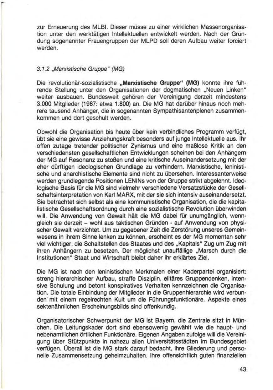Seite 45 des Verfassungsschutzbericht 1988 Baden-Württemberg