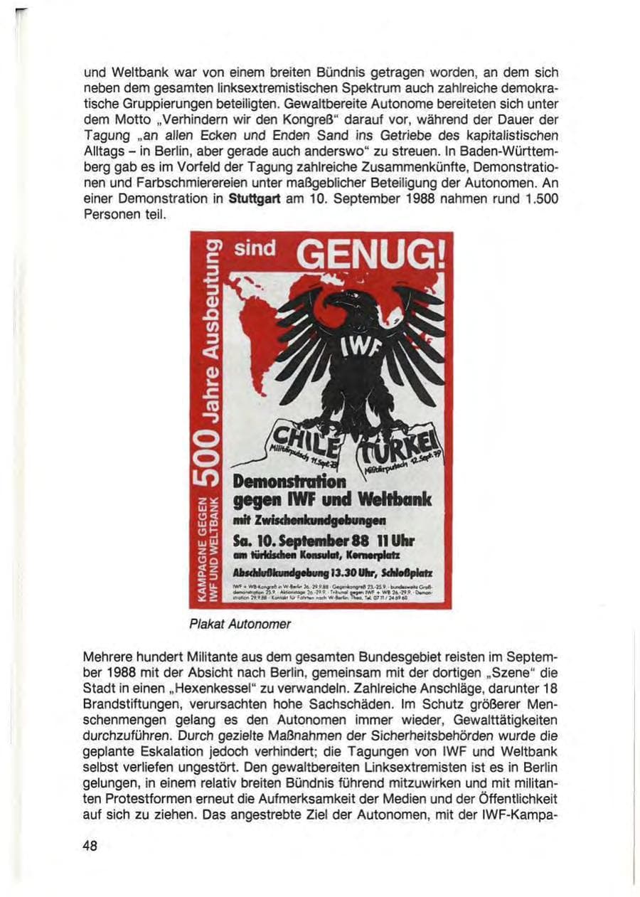 Seite 50 des Verfassungsschutzbericht 1988 Baden-Württemberg