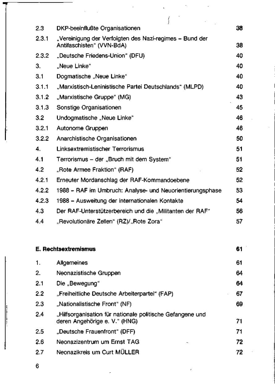Seite 8 des Verfassungsschutzbericht 1988 Baden-Württemberg